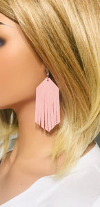 Dazzle Pink Fringe Leather Earrings - E19-1862