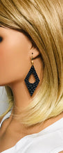Load image into Gallery viewer, Black Snake Skin Leather Earrings - E19-1889