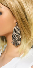Load image into Gallery viewer, Fringed Snake Skin Leather Earrings - E19-1891