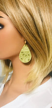 Load image into Gallery viewer, Green Embossed Genuine Leather Earrings - E19-1893