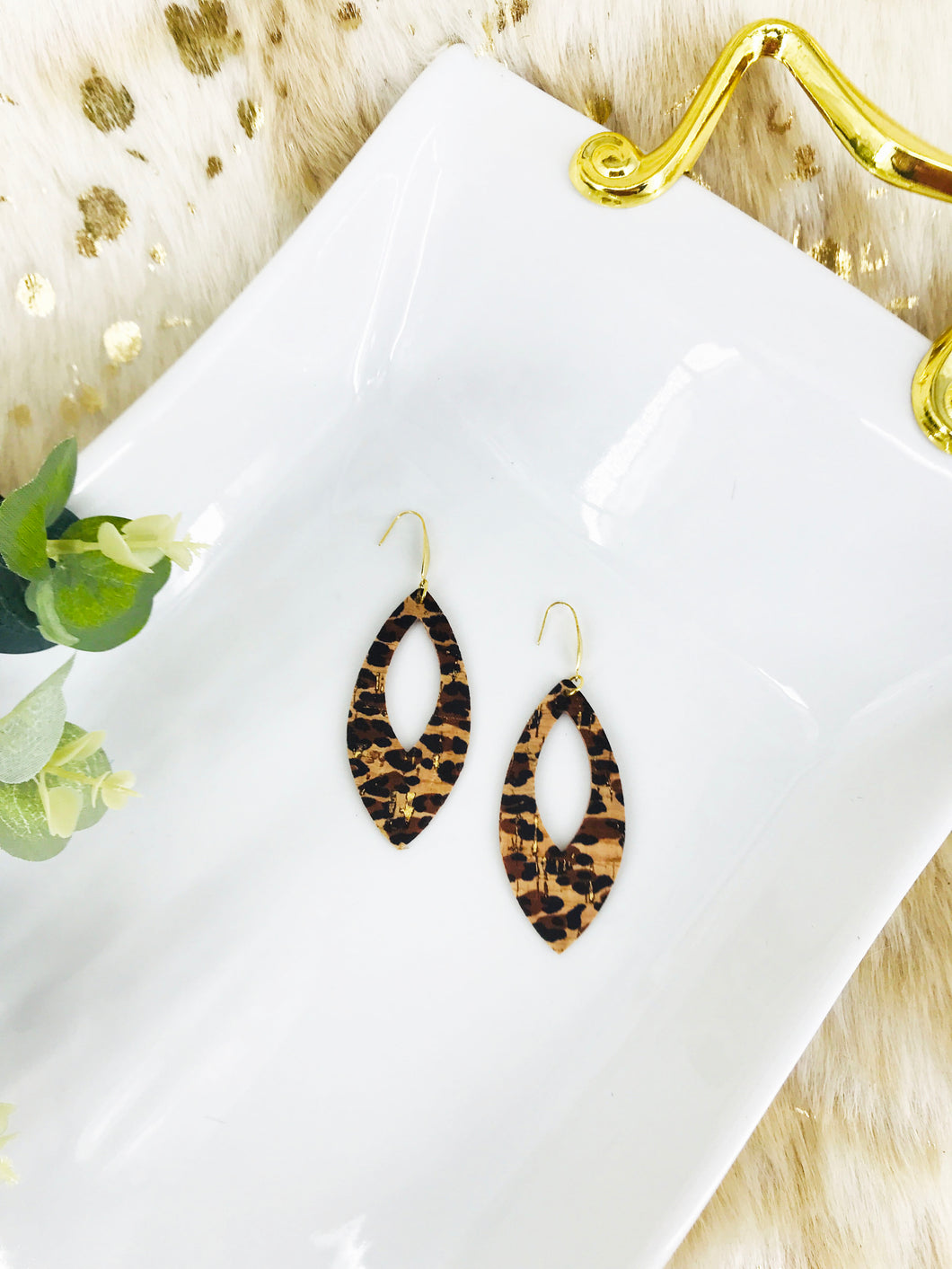 Baby Cheetah Genuine Cork Leather Earrings - E19-1896