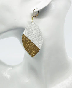 White Genuine Leather Earrings- E19-148