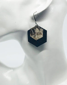 Charcoal Genuine Leather Earrings - E19-184