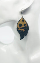 Load image into Gallery viewer, Black and Leopard Genuine Leather Earrings - E19-191