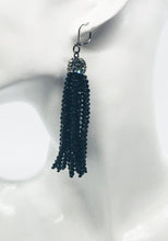 Load image into Gallery viewer, Black Boho Style Glass Bead Tassel Earrings - E19-308