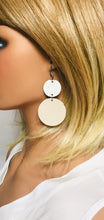 Load image into Gallery viewer, Champagne and White Leather Earrings - E19-1904