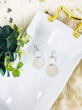 Load image into Gallery viewer, Champagne and White Leather Earrings - E19-1904