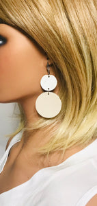 Champagne and White Leather Earrings - E19-1904