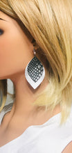 Load image into Gallery viewer, Metallic Silver and Snake Skin Leather Earrings - E19-1905