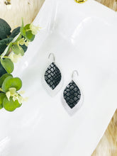 Load image into Gallery viewer, Metallic Silver and Snake Skin Leather Earrings - E19-1905