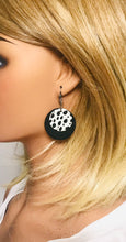 Load image into Gallery viewer, Mini Black Cheetah Leather Earrings - E19-1906