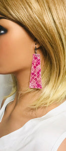 Pink Snake Leather Earrings - E19-1909