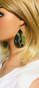 Hair On Camo Leather Earrings - E19-1917