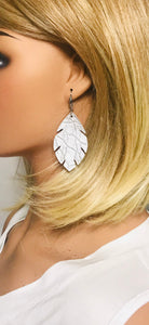 Metallic Silver Genuine Leather Earrings - E19-1918