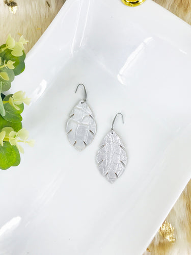 Metallic Silver Genuine Leather Earrings - E19-1918