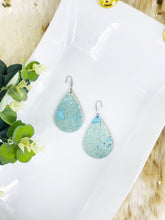 Load image into Gallery viewer, Hair On Turquoise Metallic Leather Earrings - E19-1919