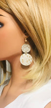 Load image into Gallery viewer, Metallic Gold and White Genine Leather Earrings - E19-1922