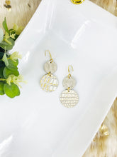 Load image into Gallery viewer, Metallic Gold and White Genine Leather Earrings - E19-1922