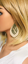 Load image into Gallery viewer, Metallic Gold and Green Genuine Leather Earrings - E19-1925