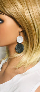 Silver and Snake Leather Earrings - E19-1929