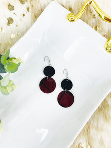 Black and Red Hair On Leather Earrings - E19-1931