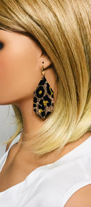 Leopard Glitter and Faux Leather Earrings - E19-1935