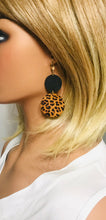 Load image into Gallery viewer, Tigers Eye Leopard Leather Earrings - E19-1939