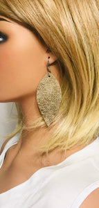 Platinum Crackle Goat Leather Earrings - E19-1946
