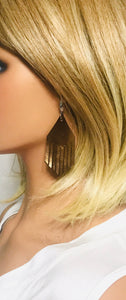 Metallic Bronze Leather Earrings - E19-1948