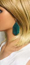 Load image into Gallery viewer, Metallic Turquoise Leather Earrings - E19-1950