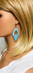 Minty Turquoise Leather Earrings - E19-1953