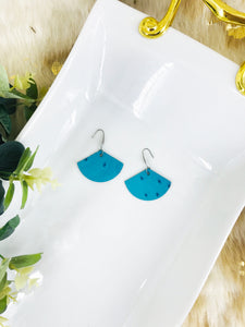 Turquoise Embossed Genuine Leather Earrings - E19-1956
