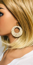 Load image into Gallery viewer, Hair On Metallic Gold Leather Earrings - E19-1972