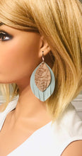 Load image into Gallery viewer, Brown and Blue Genuine Leather Earrings - E19-197