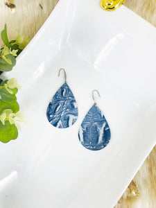 Blue Genuine Leather Earrings - E19-1984