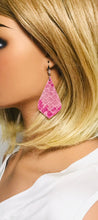 Load image into Gallery viewer, Pink Snake Leather Earrings - E19-1987