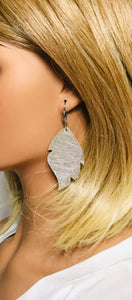Italian Platinum Leather Earrings - E19-1997