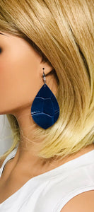 Blue Genuine Leather Earrings - E19-1999