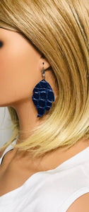Blue Genuine Leather Earrings - E19-2001