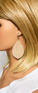Tan Snake Skin Leather Earrings - E19-2002