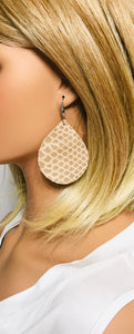 Tan Snake Skin Leather Earrings - E19-2010
