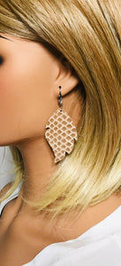 Tan Snake Skin Leather Earrings - E19-2014