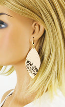 Load image into Gallery viewer, Antique White Sheepskin Leather Earrings - E19-2832