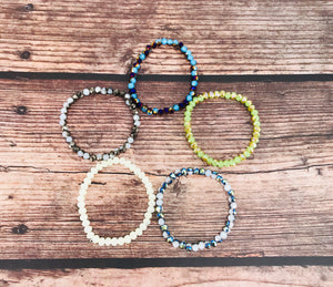 Small Glass Bead Stretchy Bracelets