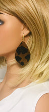 Load image into Gallery viewer, Hair On Chocolate Leather Earrings - E19-2049