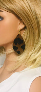 Hair On Chocolate Leather Earrings - E19-2049