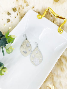 Hair On Metallic Silver Leather Earrings - E19-2052