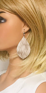Hair On Brown & White Leather Earrings - E19-2053