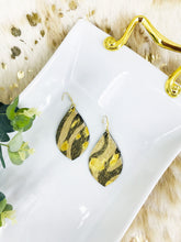 Load image into Gallery viewer, Hair On Metallic Gold Zebra Leather Earrings - E19-2056