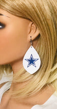 Load image into Gallery viewer, Dallas Cowboy Themed Leather Earrings - E19-2060